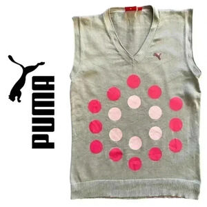 Puma Women's Sweater Vest Golf Sweater Grey Pink
Size Small